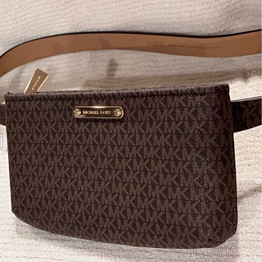 Michael Kors Dark Brown Logo Belt Bag